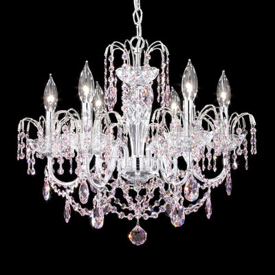 Chrome with Clear Crystal Chandelier - LV LIGHTING