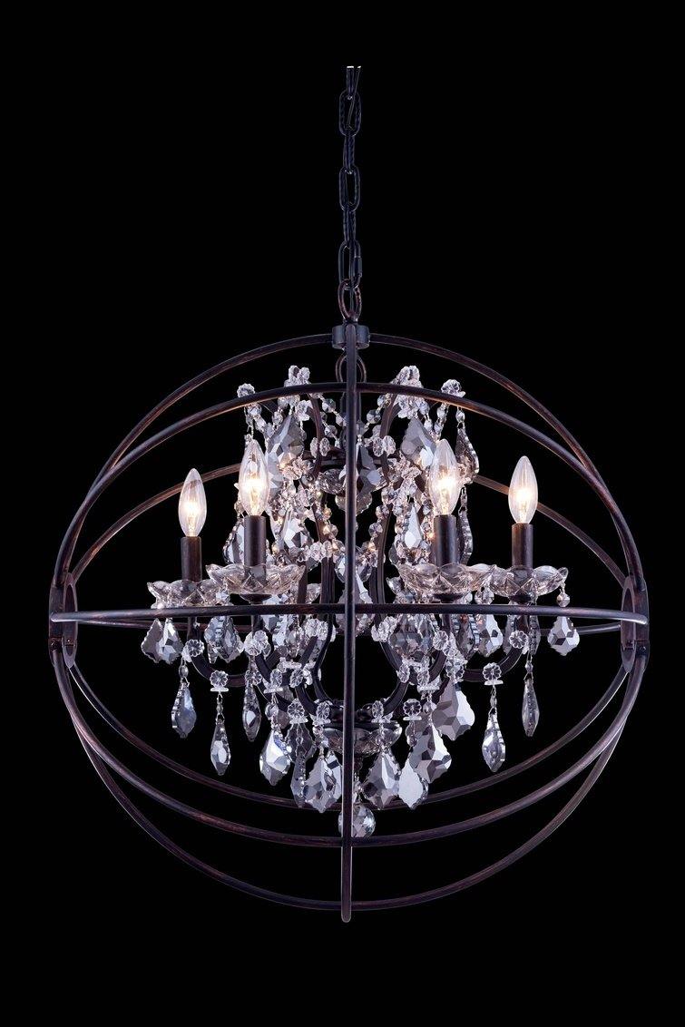 Steel Orbit Frame with Crystal Chandelier - LV LIGHTING