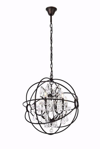 Steel Orbit Frame with Crystal Chandelier - LV LIGHTING