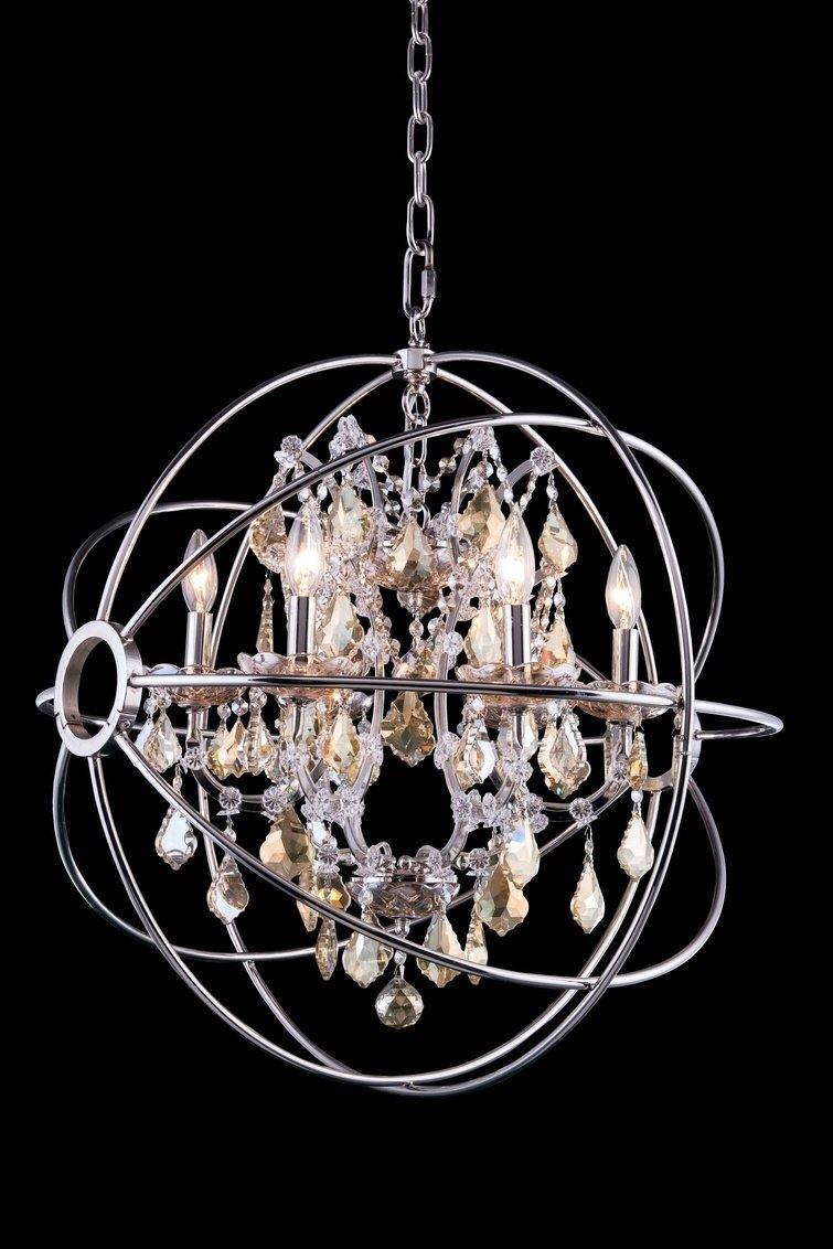 Steel Orbit Frame with Crystal Chandelier - LV LIGHTING