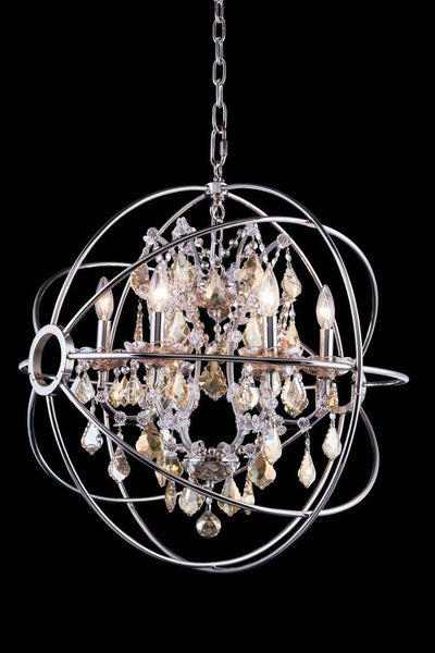 Steel Orbit Frame with Crystal Chandelier - LV LIGHTING