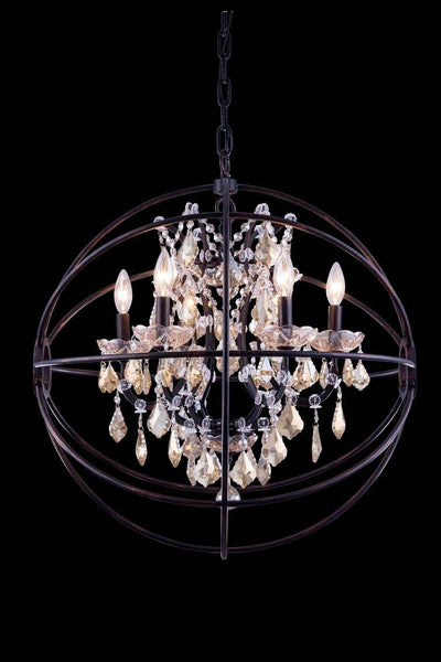 Steel Orbit Frame with Crystal Chandelier - LV LIGHTING