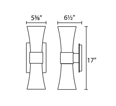 LED Bronze Cylindrical Frame Outdoor Wall Sconce - LV LIGHTING
