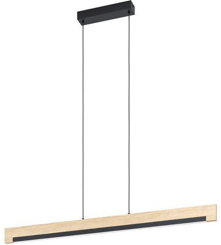 LED Black and Wood Linear Pendant - LV LIGHTING