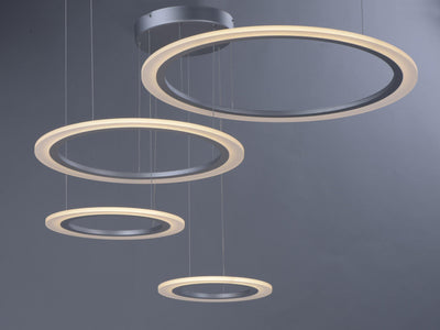 LED Aluminum with Acrylic Shade Halo Ring Pendant - LV LIGHTING