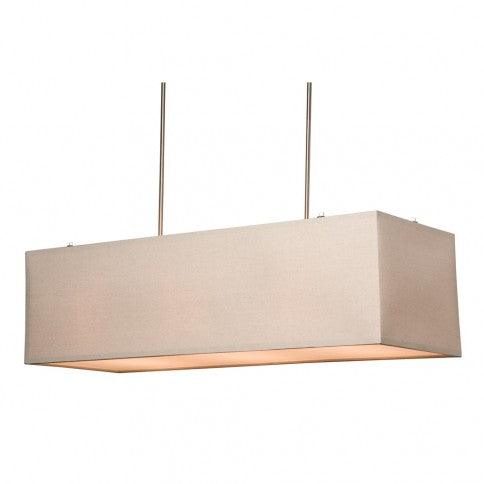 Rectangular Oatmeal Linen Shade Linear Chandelier - LV LIGHTING