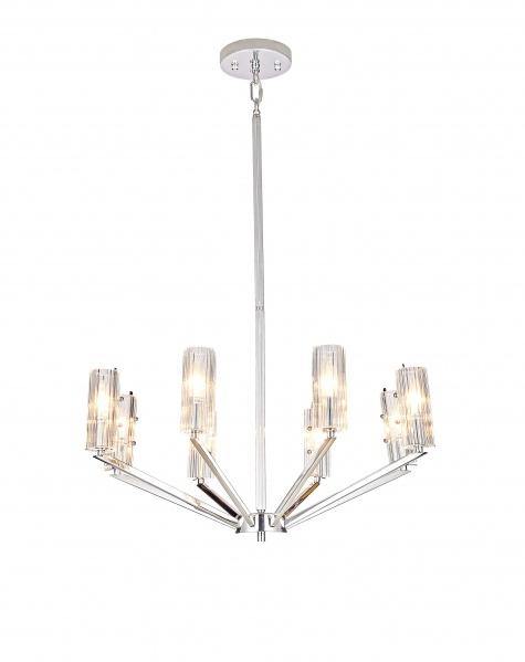 Steel Frame with Clear Glass Cylinder Shade Chandelier - LV LIGHTING