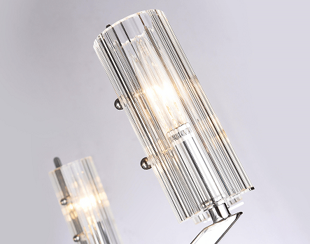 Steel Frame with Clear Glass Cylinder Shade Chandelier - LV LIGHTING