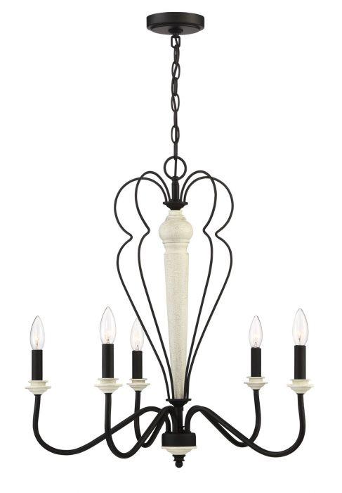 Espresso with Cottage White Frame Chandelier - LV LIGHTING