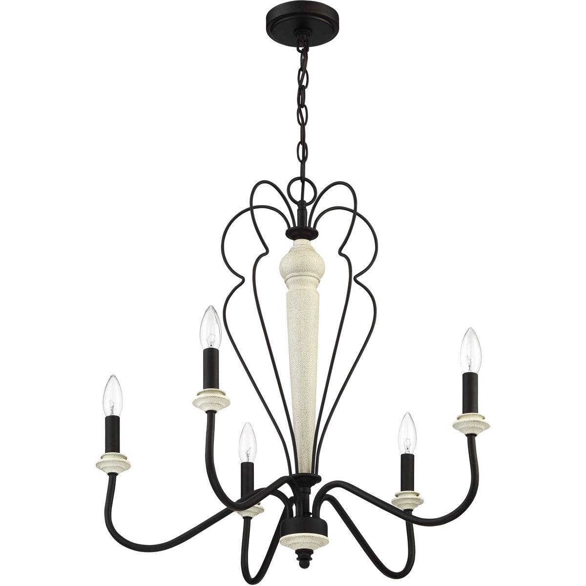 Espresso with Cottage White Frame Chandelier - LV LIGHTING