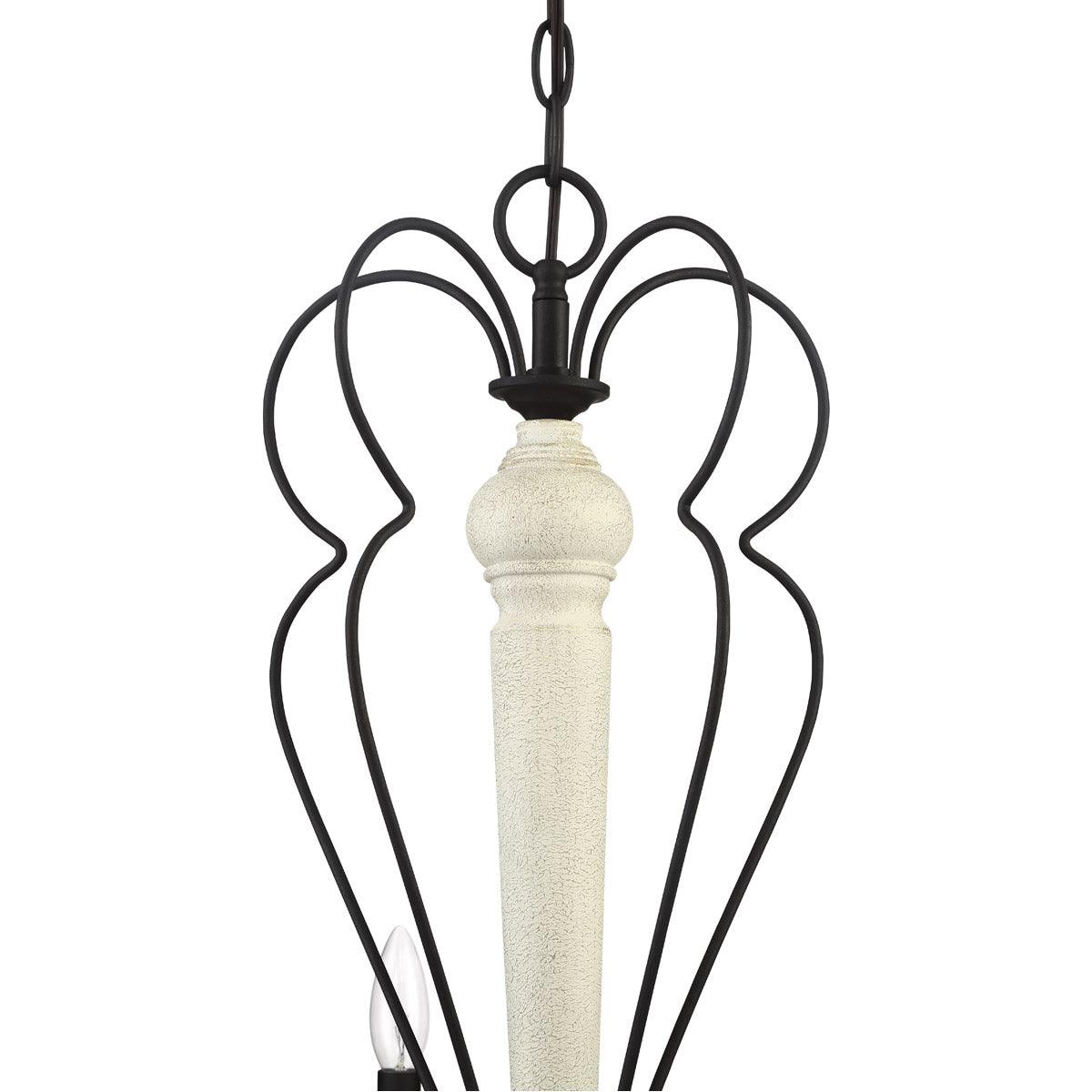 Espresso with Cottage White Frame Chandelier - LV LIGHTING