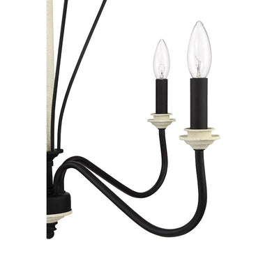 Espresso with Cottage White Frame Chandelier - LV LIGHTING