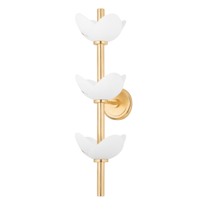 Gold Leaf with White Plaster Petal Shade Wall Sconce - LV LIGHTING