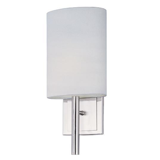 LED Satin Nickel with Oval Fabric Shade Wall Sconce - LV LIGHTING