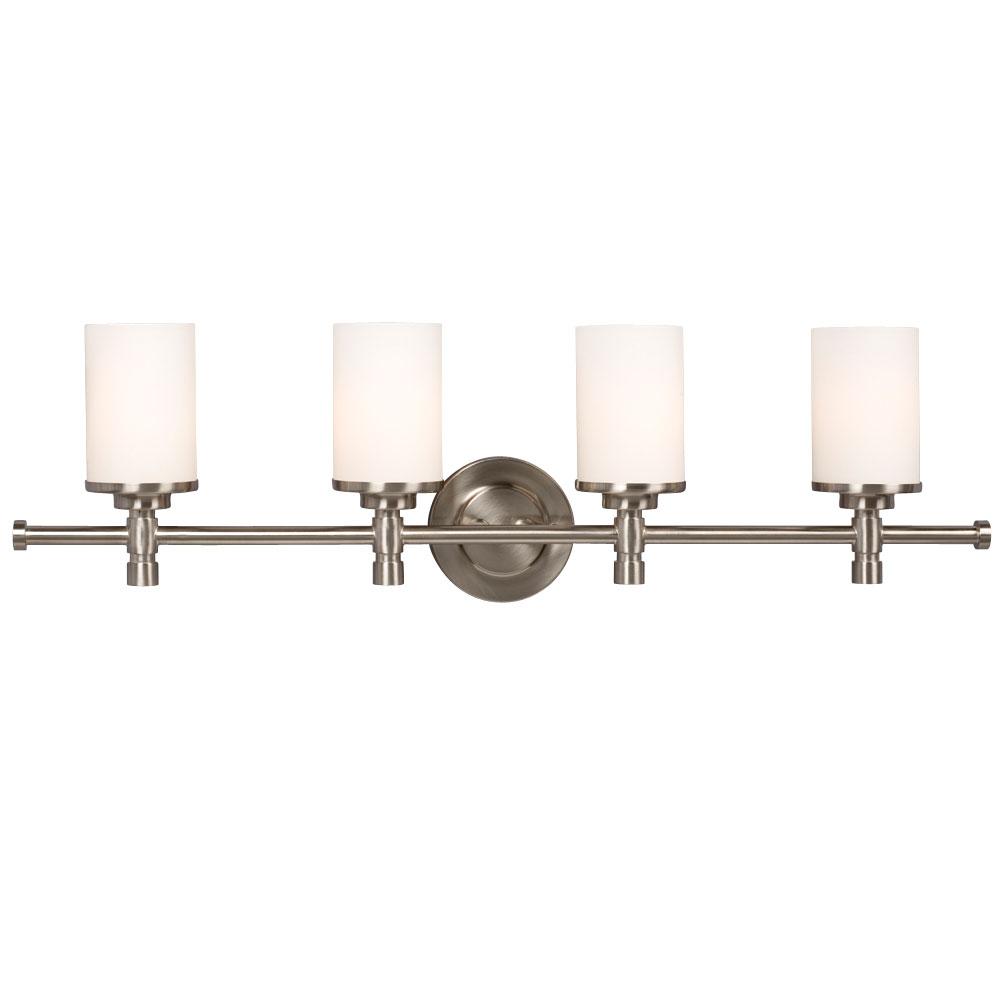 Brushed Nickel with Frost Glass Vanity Light - LV LIGHTING