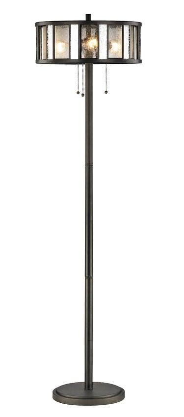 Bronze with Clear Seedy Glass Floor Lamp - LV LIGHTING