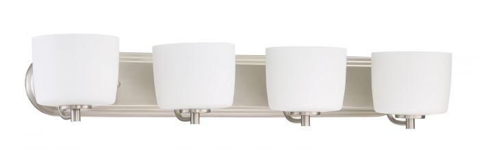 Steel Frame and Arm with White Glass Vanity Light