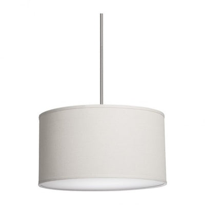 Steel Rod with Linen Drum Shade Pendant