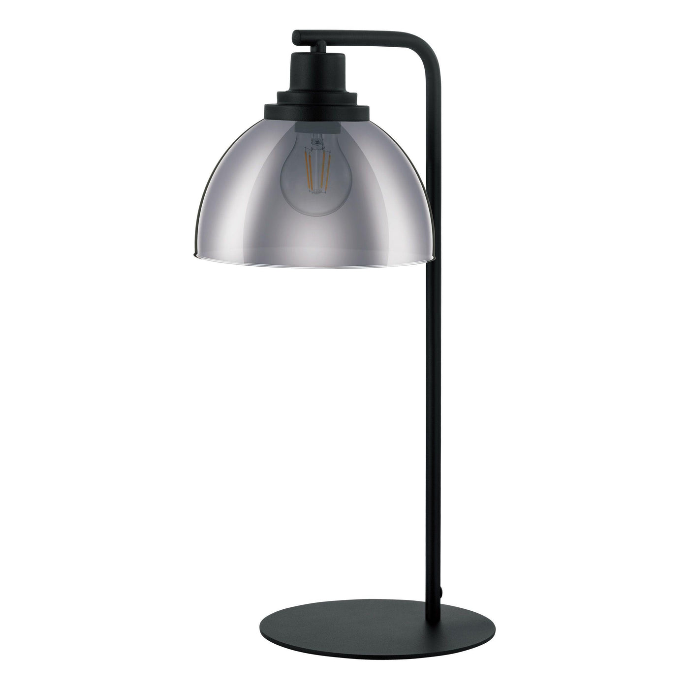 Black with Dark Glass Shade Single Light Table Lamp - LV LIGHTING
