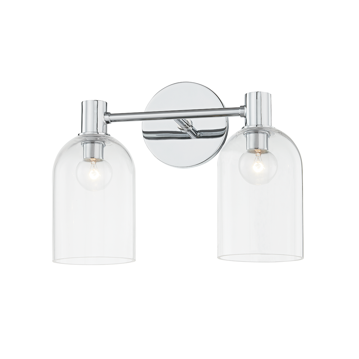 Steel Frame with Clear Glass Shade Wall Sconce / Vanity Light