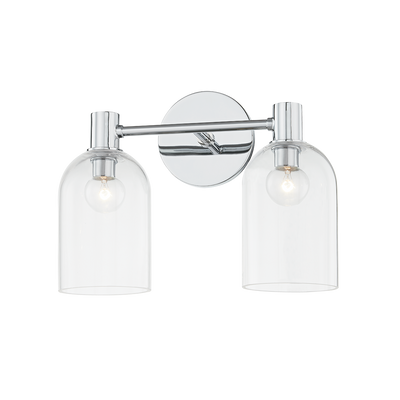 Steel Frame with Clear Glass Shade Wall Sconce / Vanity Light