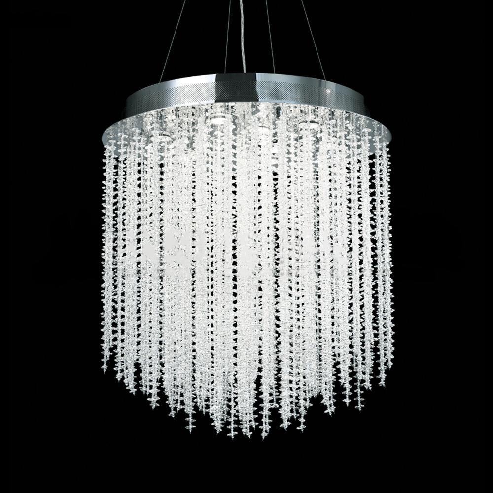 Chrome with Crystal Strand Chandelier - LV LIGHTING