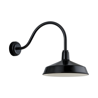 Steel Shade with Arch Arm Outdoor Wall Sconce