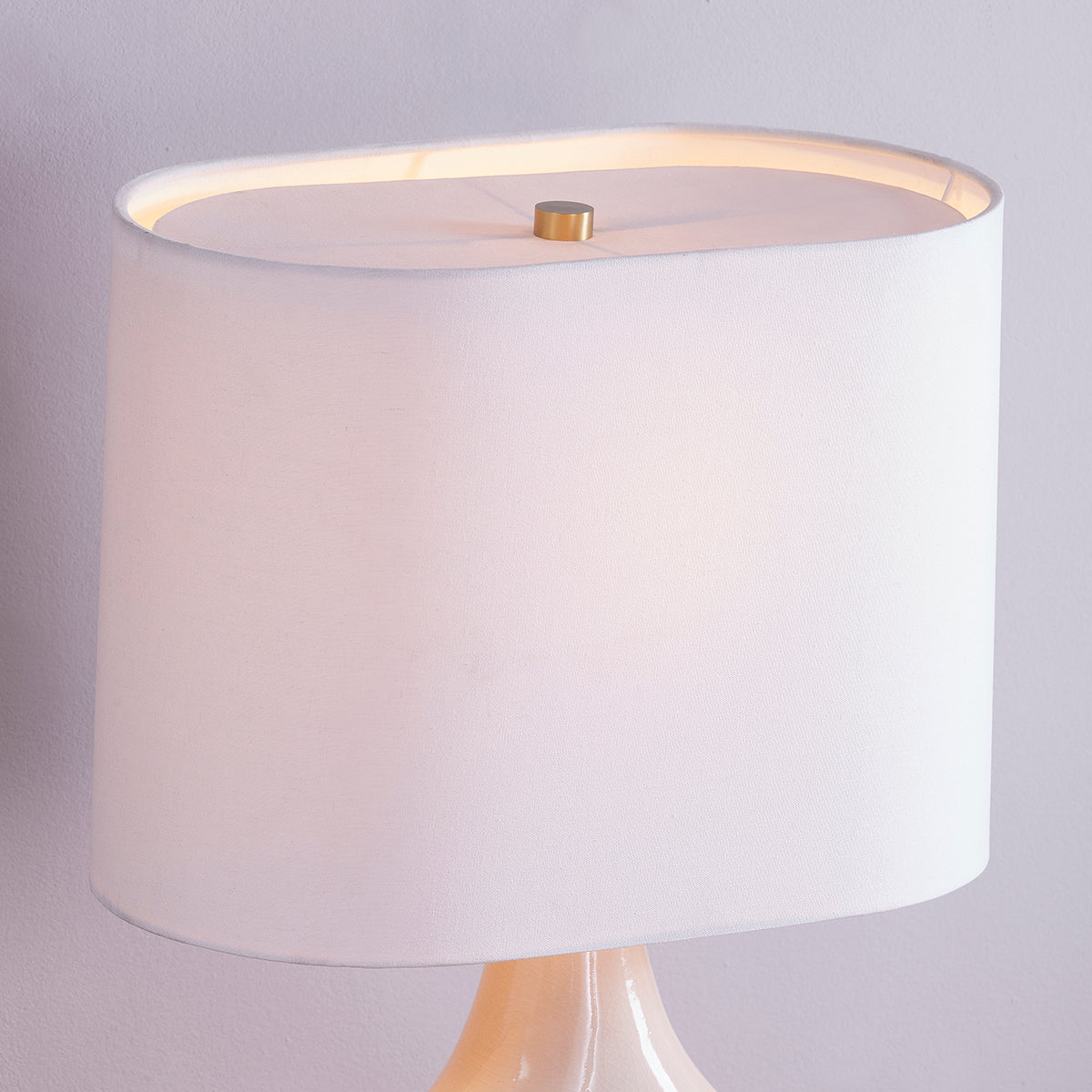 Crackled Ivory Ceramic Raffia Wrapped Base with White Belgian Linen Shade Table Lamp