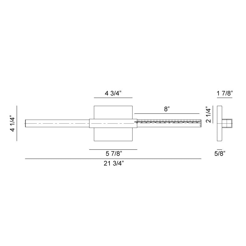 LED Steel Frame with Acrylic Diffuser Two Tone Vanity Light