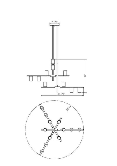 Steel Calumet Style Chandelier - LV LIGHTING