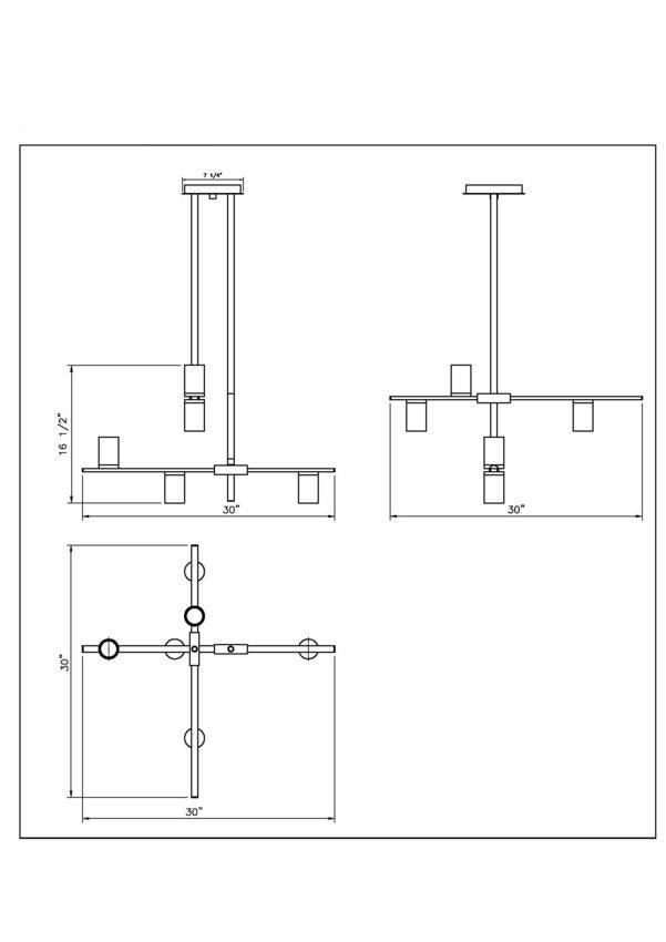 Steel Calumet Style Chandelier - LV LIGHTING