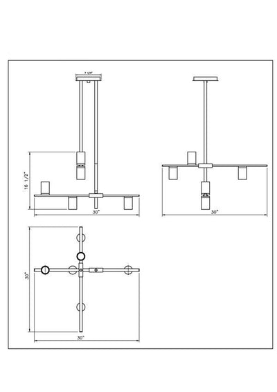 Steel Calumet Style Chandelier - LV LIGHTING