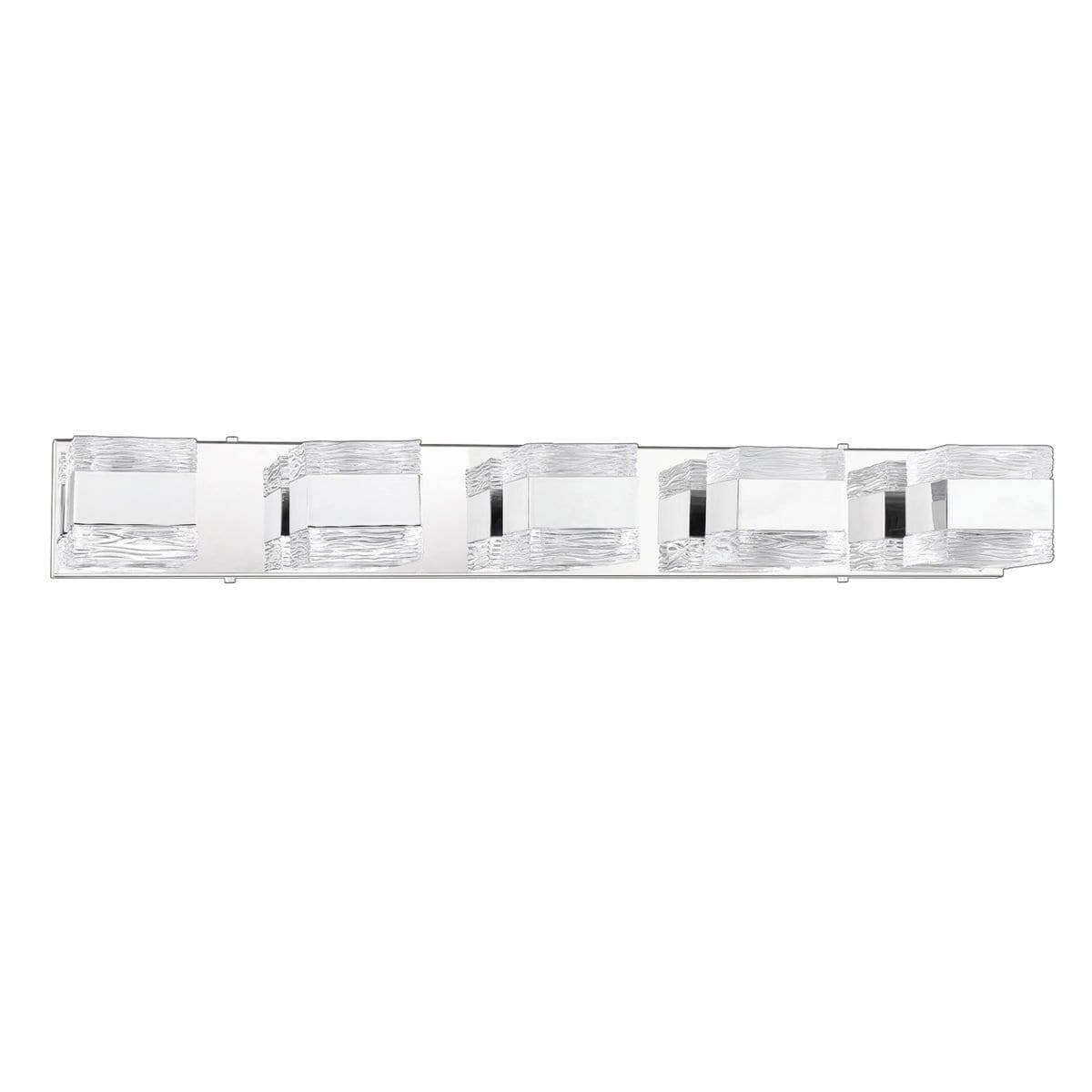 Chrome with Glass Shade 3 to 5 Light Vanity Light - LV LIGHTING