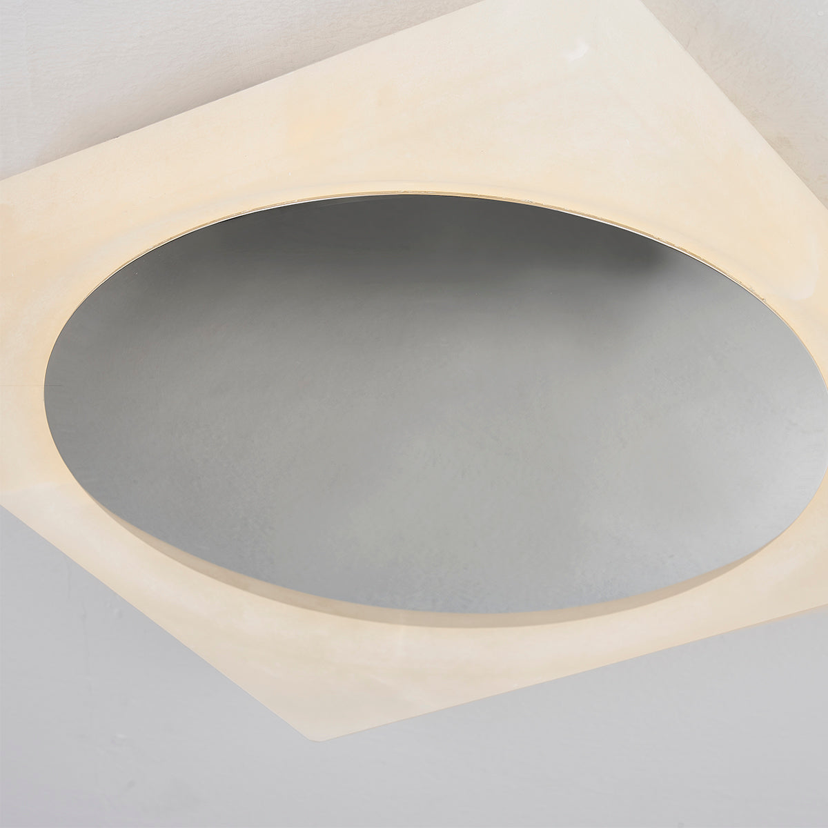 LED Alabaster Frame with Steel Shade Flush Mount