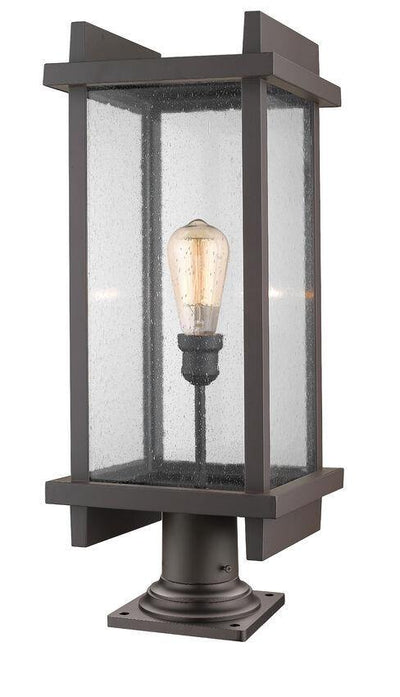 Alumium with Clear Seedy Glass Traditional Outdoor Pier Mount - LV LIGHTING