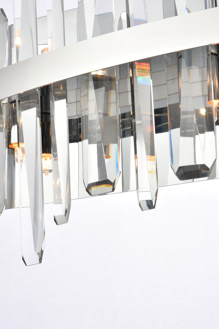 Steel Rectangular Frame with Clear Crystal Rod Vanity Light by Elegant - view 11