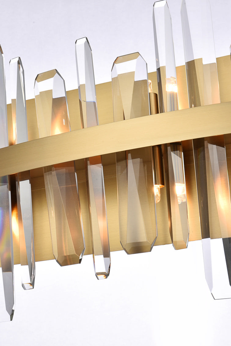 Steel Rectangular Frame with Clear Crystal Rod Vanity Light by Elegant - view 14