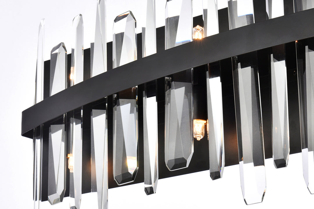 Steel Rectangular Frame with Clear Crystal Rod Vanity Light by Elegant - view 18