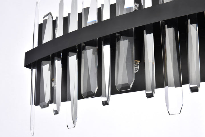 Steel Rectangular Frame with Clear Crystal Rod Vanity Light by Elegant - view 19