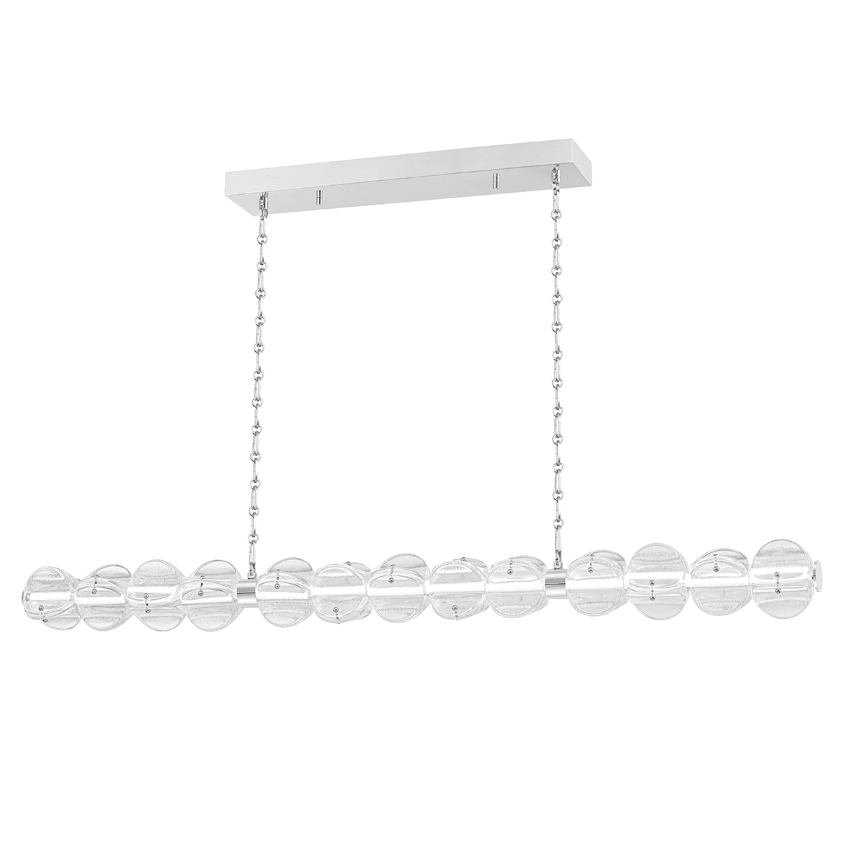 LED Steel with Etched Glass Shade Linear Pendant - LV LIGHTING