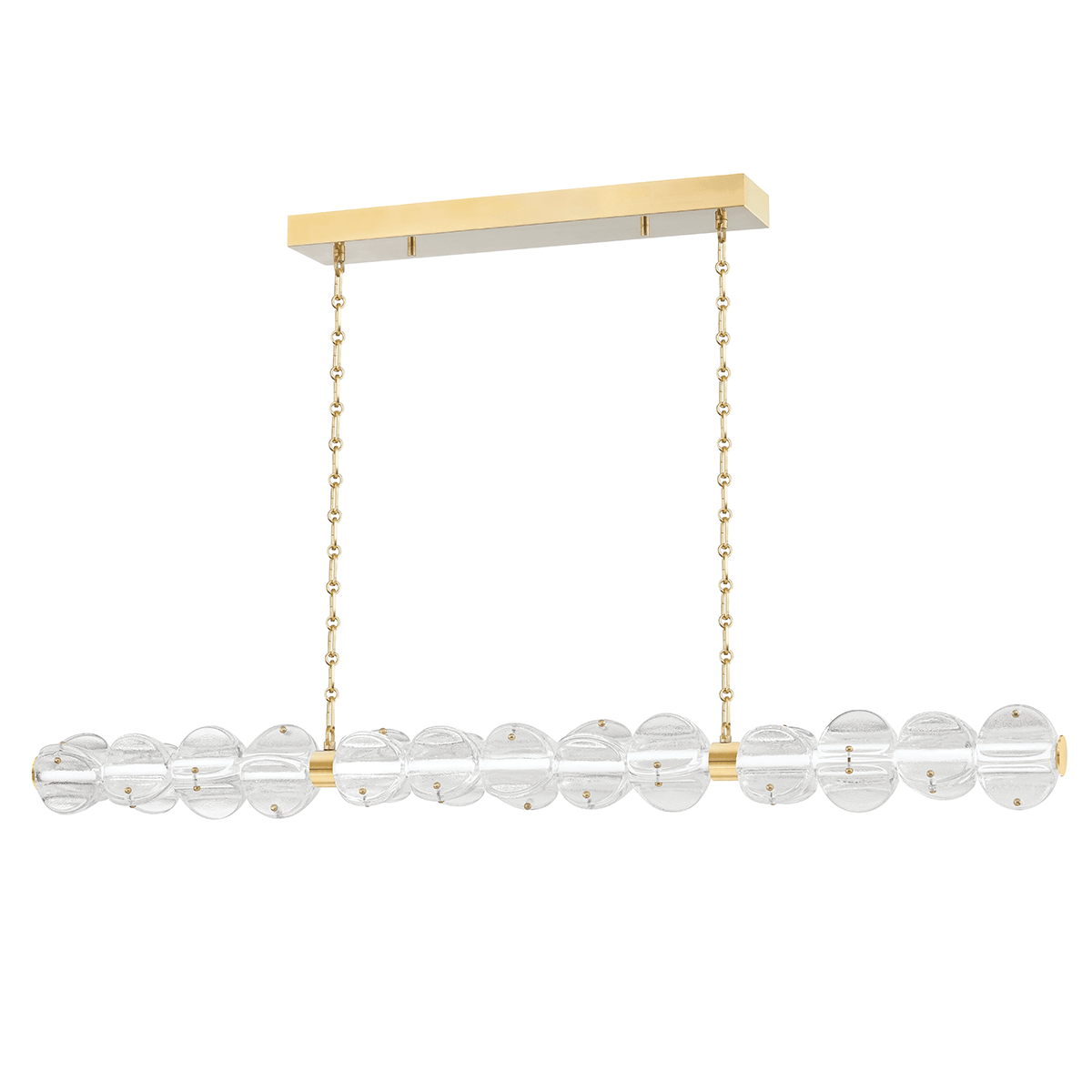 LED Steel with Etched Glass Shade Linear Pendant - LV LIGHTING