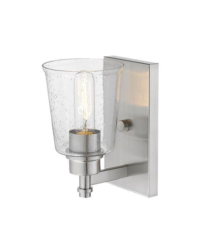Steel with Clear Seedy Glass Shade Wall Sconce - LV LIGHTING