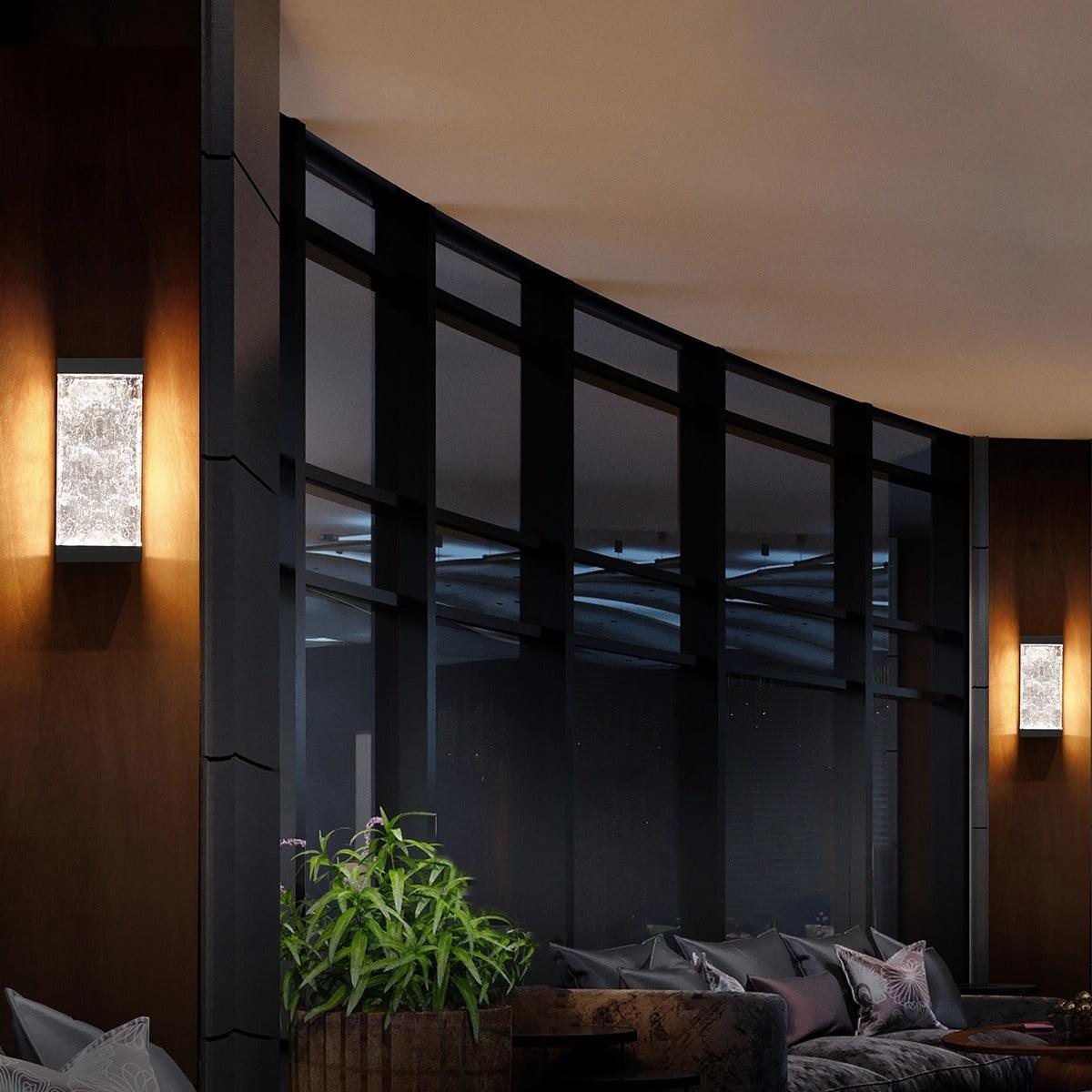 LED Black Aluminum Frame with Clear Glass Diffuser Outdoor Wall Sconce - LV LIGHTING