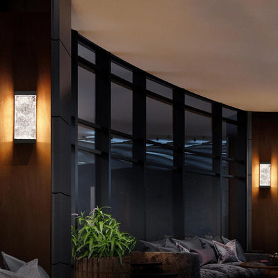 LED Black Aluminum Frame with Clear Glass Diffuser Outdoor Wall Sconce - LV LIGHTING