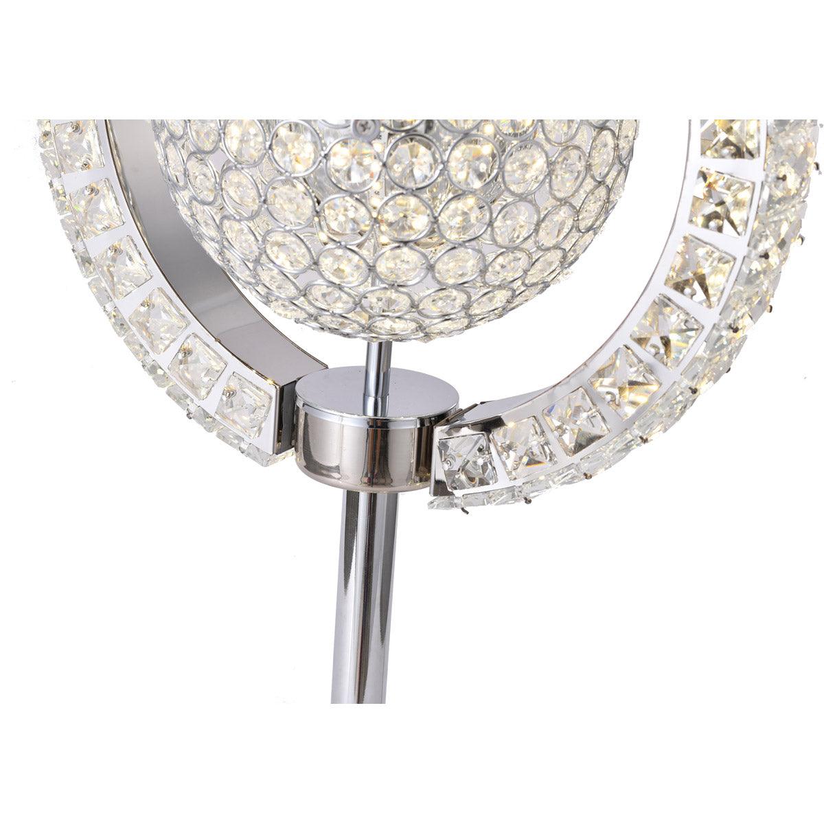 LED Gold Ring Frame and Crystal with Globe Table Lamp - LV LIGHTING