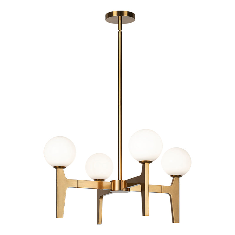Scriben - Steel Frame with Opal Glass Globe Shade Chandelier