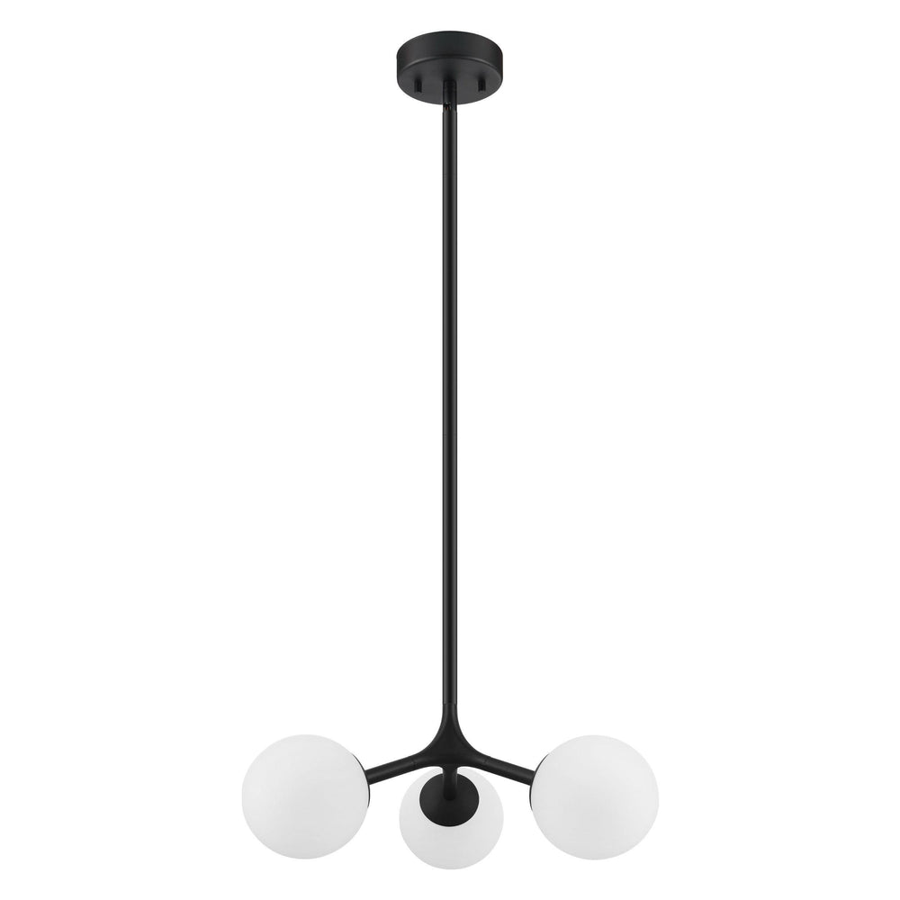 Black with White Shade Pendant / Chandelier - LV LIGHTING