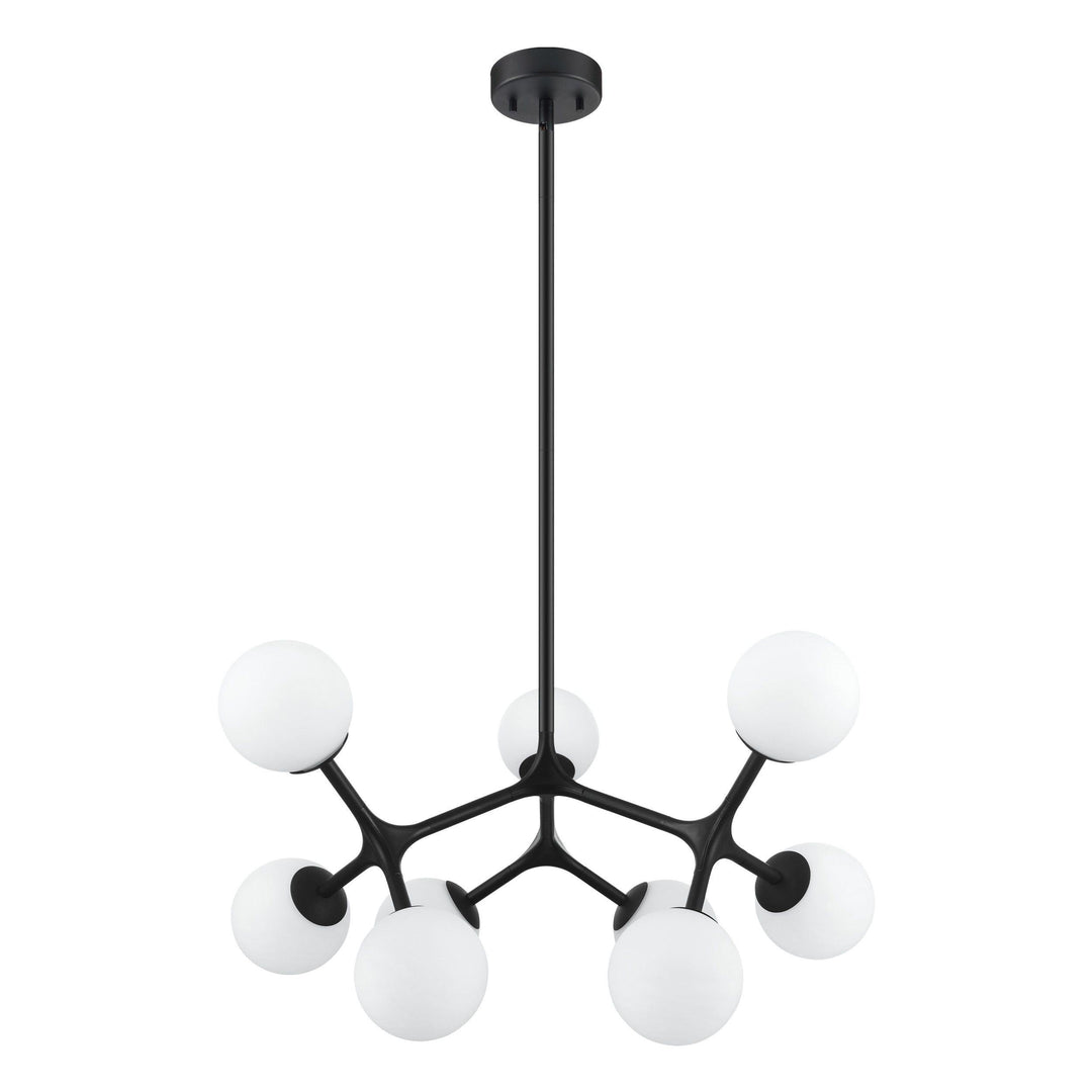 Black with White Shade Pendant / Chandelier - LV LIGHTING