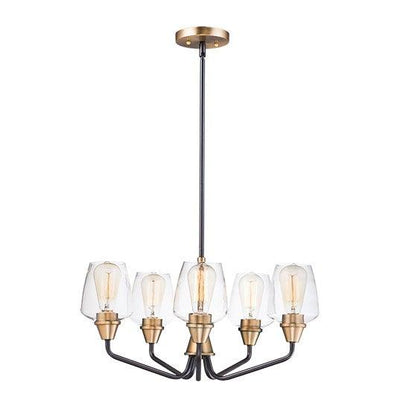 Steel with Clear Glass Shade Chandelier - LV LIGHTING