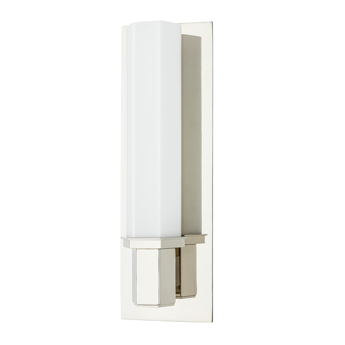 Steel Frame with Opal Matte Hexagon Glass Shade Wall Sconce
